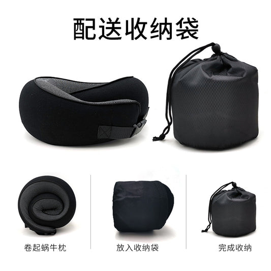 Memory foam U-shaped pillow can be stored U-shaped pillow neck pillow travel aircraft travel pillow nap cervical neck pillow - image 2