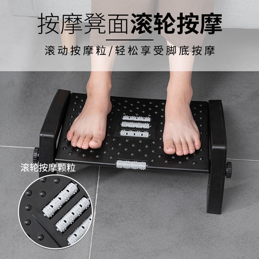 Factory wholesale footrest anti-curling two-leg six-gear adjustable footstool step stool office table pedal - image 2