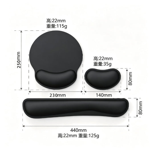 Special Offer Memory Foam Wrist Rest Mouse Pad Rubber Non-Slip Keyboard Support Set Office Comfort Slow Rebound Cross-Border Customization - image 2