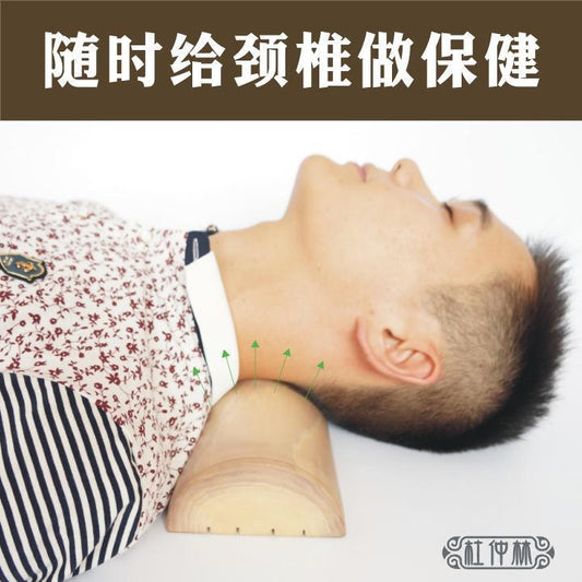 Eucommia ulmoides wood pillow cervical spine pillow repair cervical spine solid wood pillow neck protection pillow log hunchback health care hard pillow - image 2