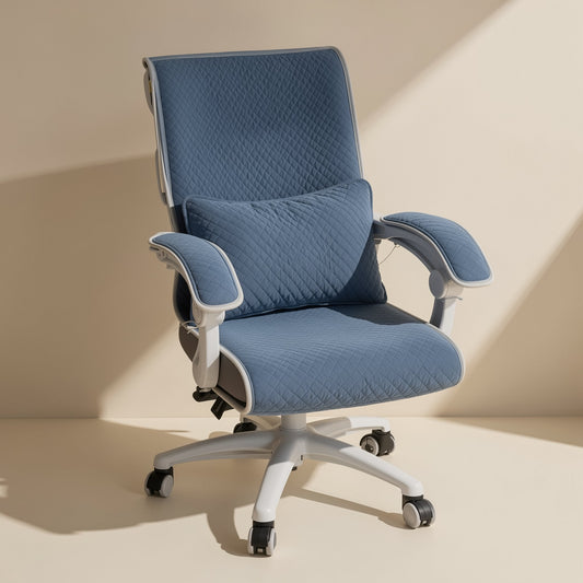 Geometric-patterned quilted office chair cover in a modern, simple style - view 2