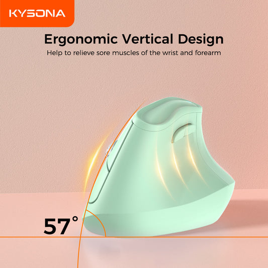 Carefully Selected Ergonomic Vertical Mouse, Healthy 4000Dpi Cross-Border Kysonaem9 Wireless Mouse - image 2