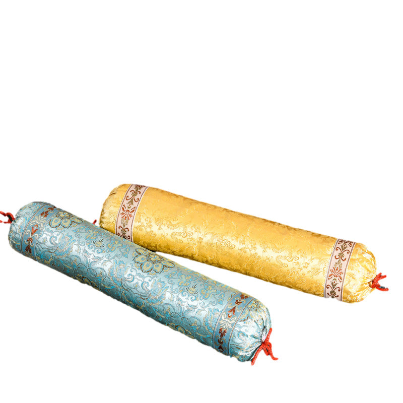 Chinese-Style Brocade Neck Protection Round Pillowcase Buckwheat Shell Pillow Candy Pillowcase Cervical Pillowcase - image 5