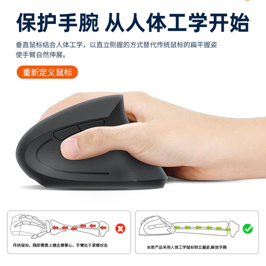 Spot Wholesale Mouse Vertical Ergonomic Fifth Generation Right Hand Bluetooth Dual Mode Charging Silent Wireless Mouse - image 2