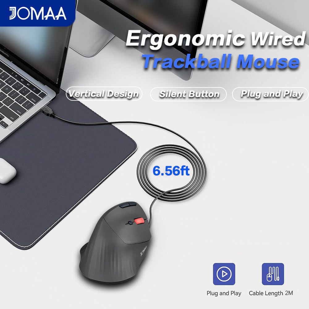 Cross-Border Wholesale In-Stock Products Wired Trackball Vertical Mouse for Home and Office Computer Ergonomic Mouse - image 2