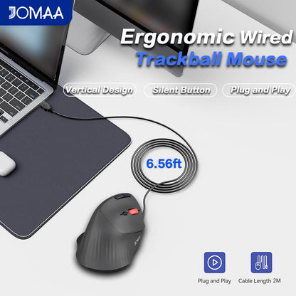 Cross-Border Wholesale In-Stock Products Wired Trackball Vertical Mouse for Home and Office Computer Ergonomic Mouse - image 2