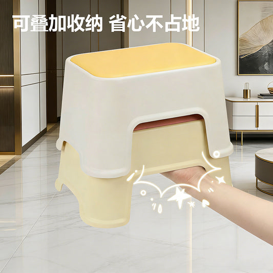 Thickened Plastic Small Stool for Home Use in the Living Room, Children's Footrest Stool, Stackable for Storage, Non-Slip, Sturdy and Durable - image 1