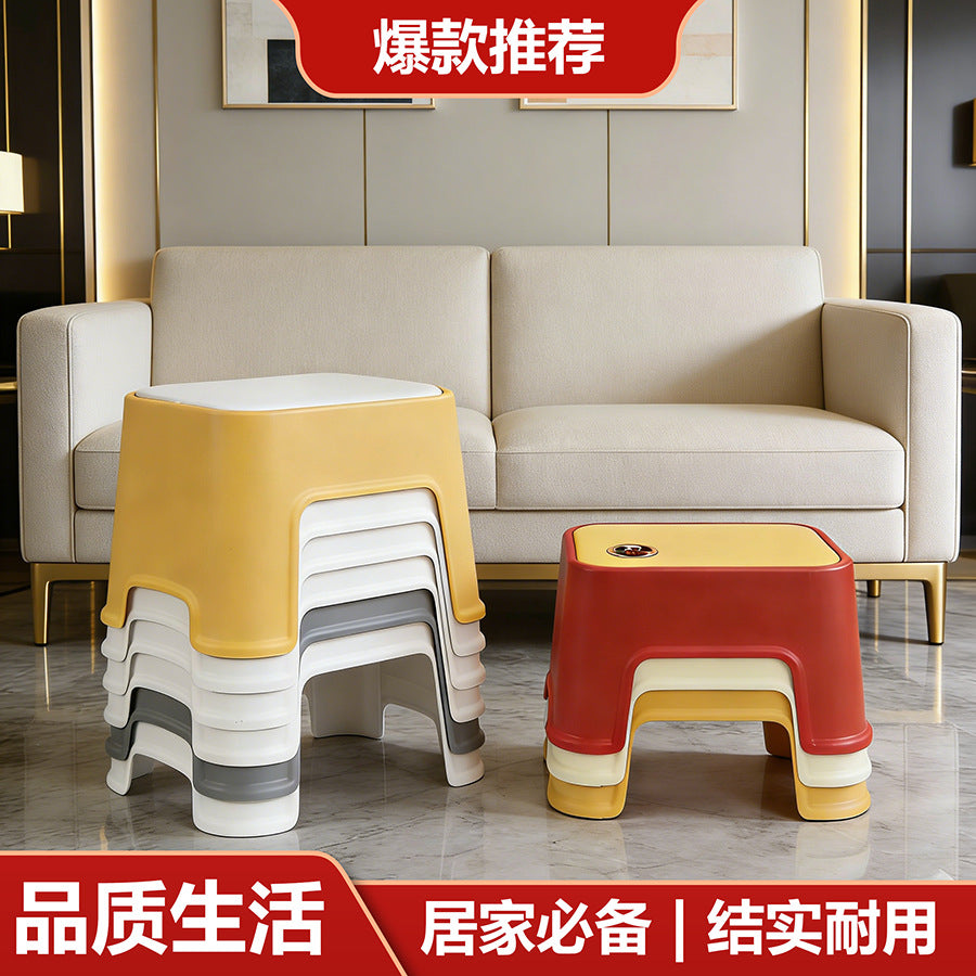 Thickened Plastic Small Stool for Home Use in the Living Room, Children's Footrest Stool, Stackable for Storage, Non-Slip, Sturdy and Durable - image 3