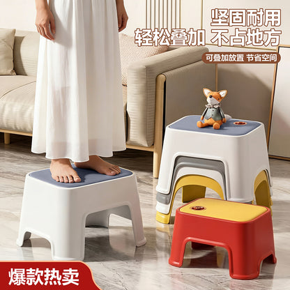 Thickened Plastic Small Stool for Home Use in the Living Room, Children's Footrest Stool, Stackable for Storage, Non-Slip, Sturdy and Durable - image 4