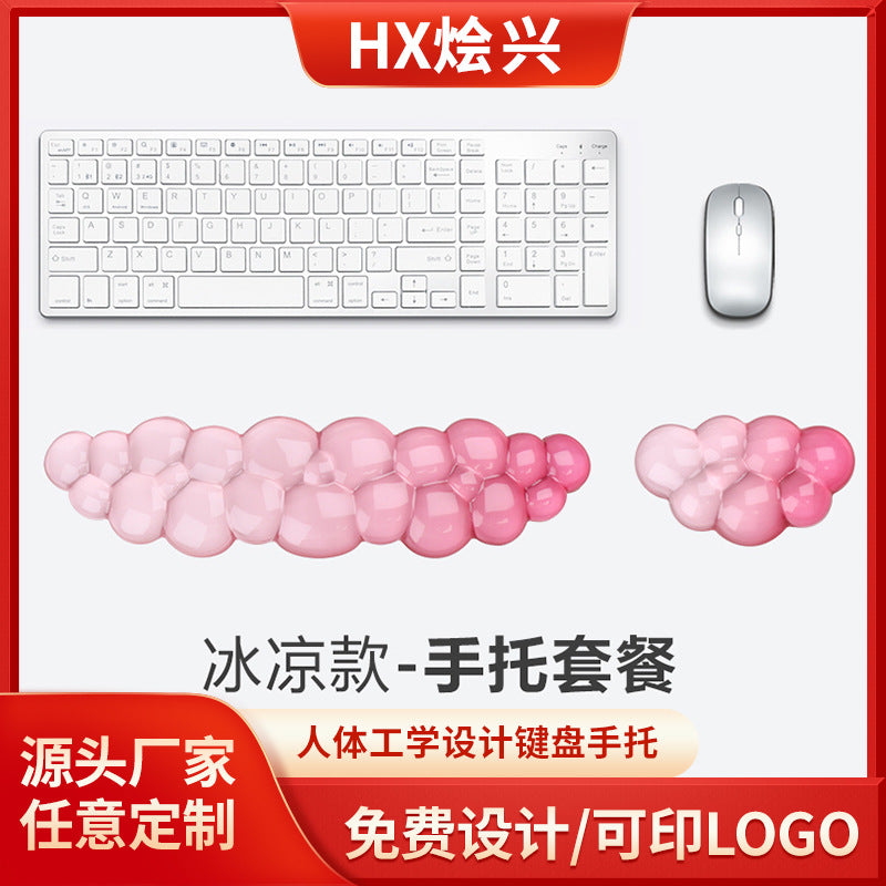 Amazon Transparent Wrist Pad Mouse Pad Wrist Support for Girls Mechanical Keyboard Hand Rest Silicone Wrist Rest Cloud Mouse Pad - image 1