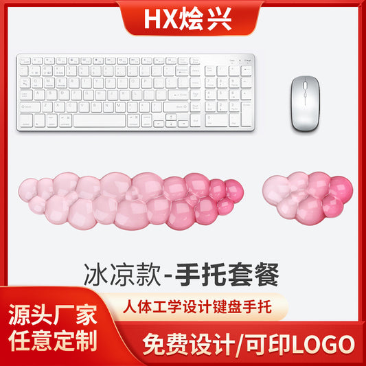 Amazon Transparent Wrist Pad Mouse Pad Wrist Support for Girls Mechanical Keyboard Hand Rest Silicone Wrist Rest Cloud Mouse Pad - image 1
