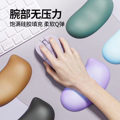 Cloud-like silicone wrist rest mouse pad keyboard wrist support office anti-slip palm rest memory foam soft and elastic wrist pad - image 3