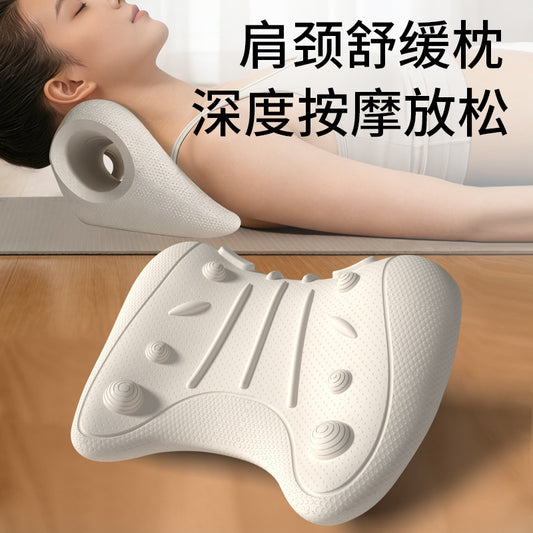 Cervical massage pillow, neck relaxer, massage pillow, cervical spine corrector, home-use shoulder and neck relaxation U-shaped massage pillow - image 1
