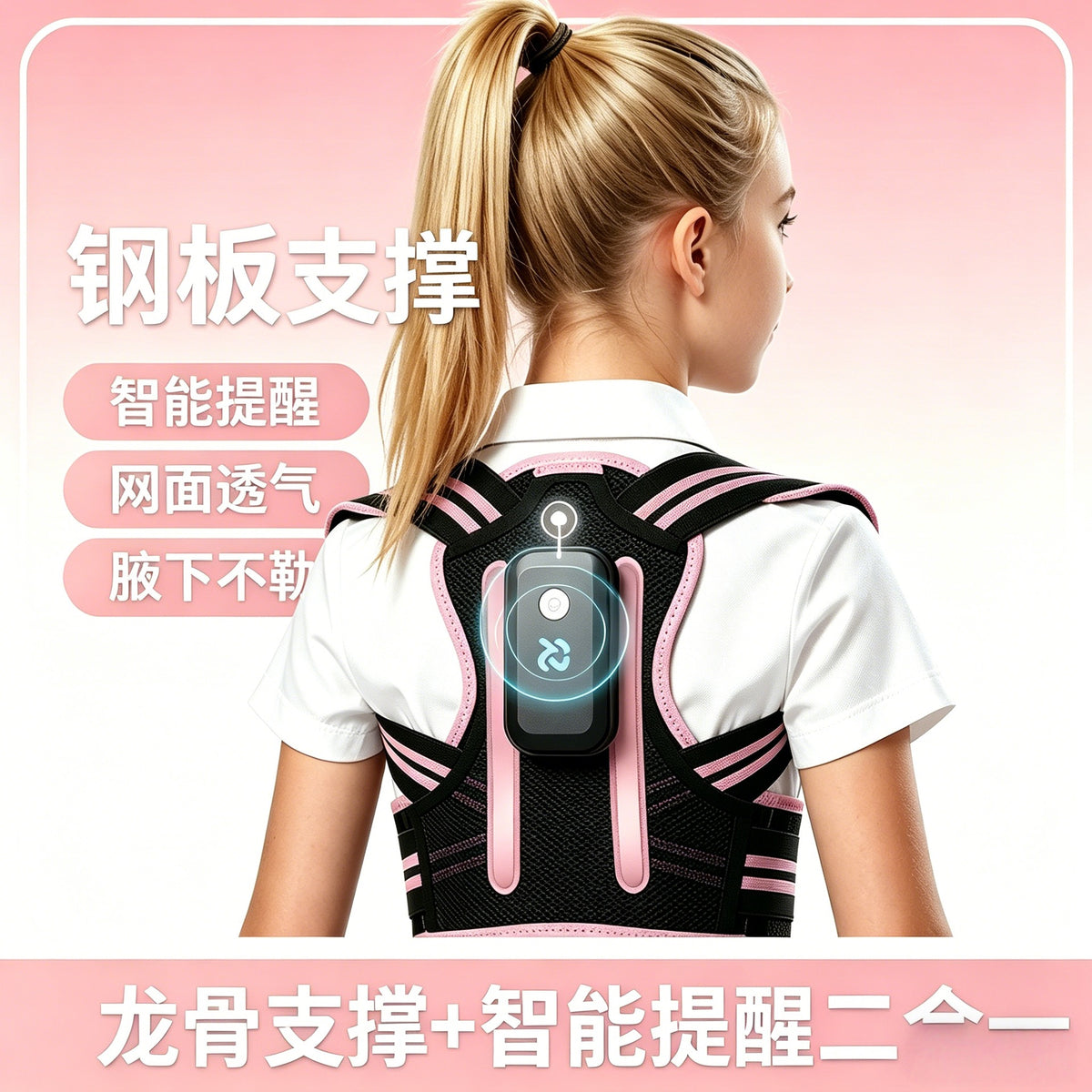 Children's hunchback corrector, youth student posture corrector, good spinal support belt with intelligent vibration reminder for posture correction - image 3