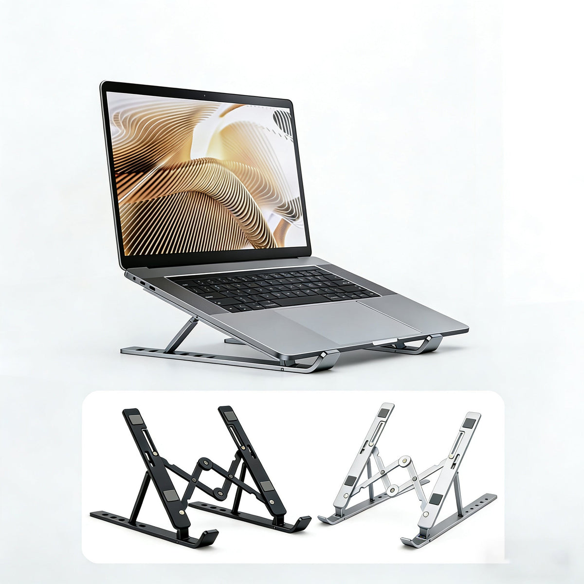 Notebook N3 Aluminum Alloy Computer Stand, Foldable, Adjustable Height, Heat Dissipating, Portable, Storage-friendly, Desktop Support Stand for Laptops - image 2