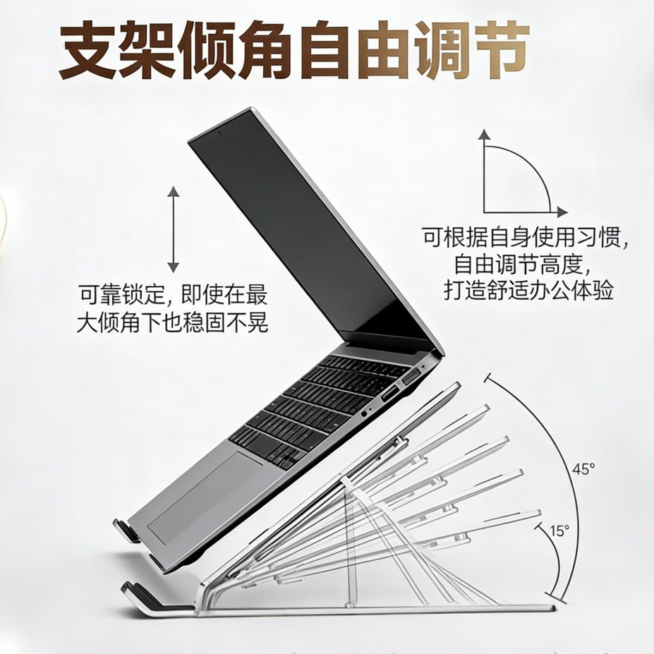 Notebook N3 Aluminum Alloy Computer Stand, Foldable, Adjustable Height, Heat Dissipating, Portable, Storage-friendly, Desktop Support Stand for Laptops - image 3