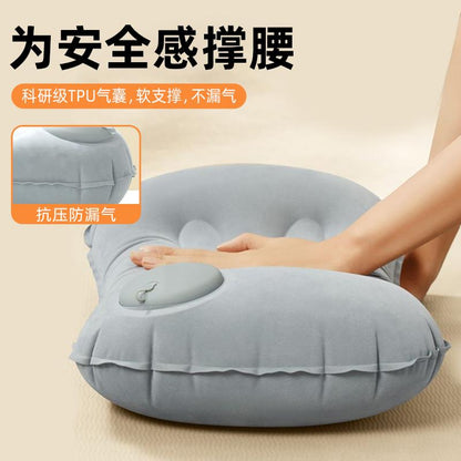 Inflatable Lumbar Cushion for Long-Distance Flights, Business Trips, Travel, Lumbar Support Pillow, Backrest Cushion, Sleeping Aid, Portable for High-Speed Trai - image 4