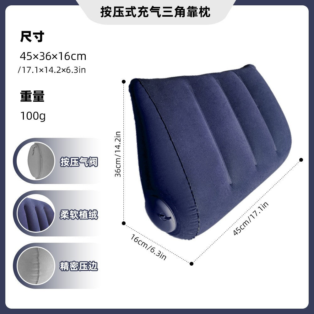 Inflatable Triangular Pillow for Travel, Portable Lumbar Support, Velvet Folding Seat Cushion, Exclusively for Cross-Border Sales - image 4