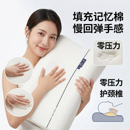 Slow Rebound Memory Foam Neck Pillow, Adult Cervical Spine Support Sleep Aid Zero-Pressure Pillow Core, Hotel Same Style Factory Wholesale - image 2