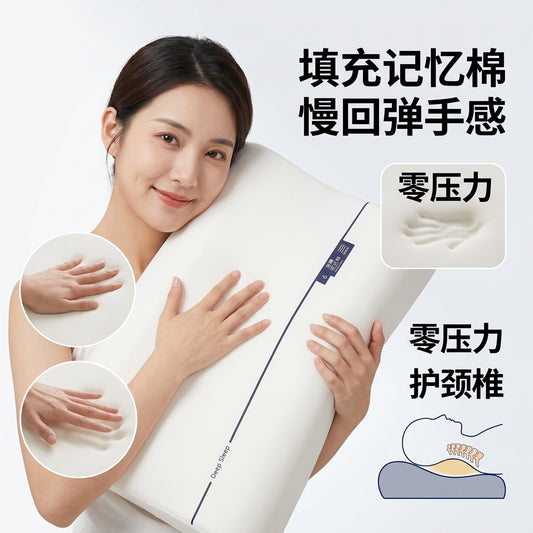 Slow Rebound Memory Foam Neck Pillow, Adult Cervical Spine Support Sleep Aid Zero-Pressure Pillow Core, Hotel Same Style Factory Wholesale - image 2