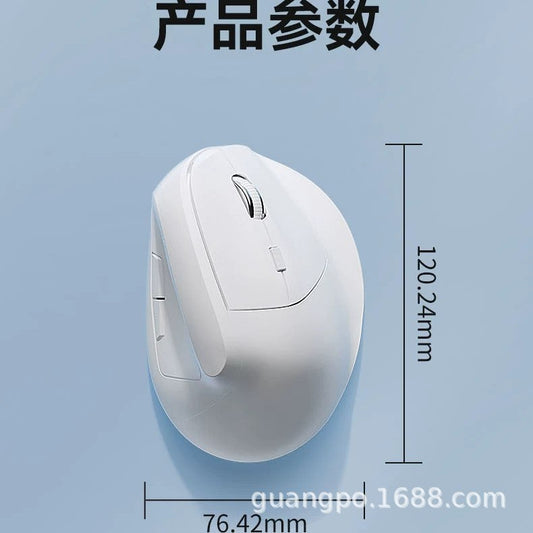 Cross-border factory ergonomic wireless vertical mouse, silent business office Bluetooth gaming rechargeable wireless mouse - image 2