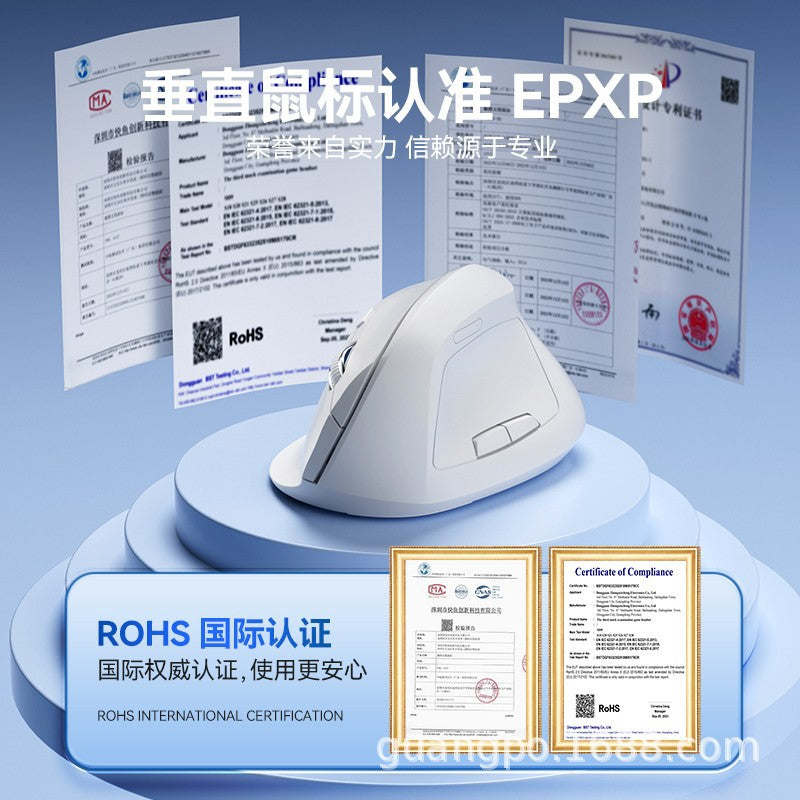 Cross-border factory ergonomic wireless vertical mouse, silent business office Bluetooth gaming rechargeable wireless mouse - image 3
