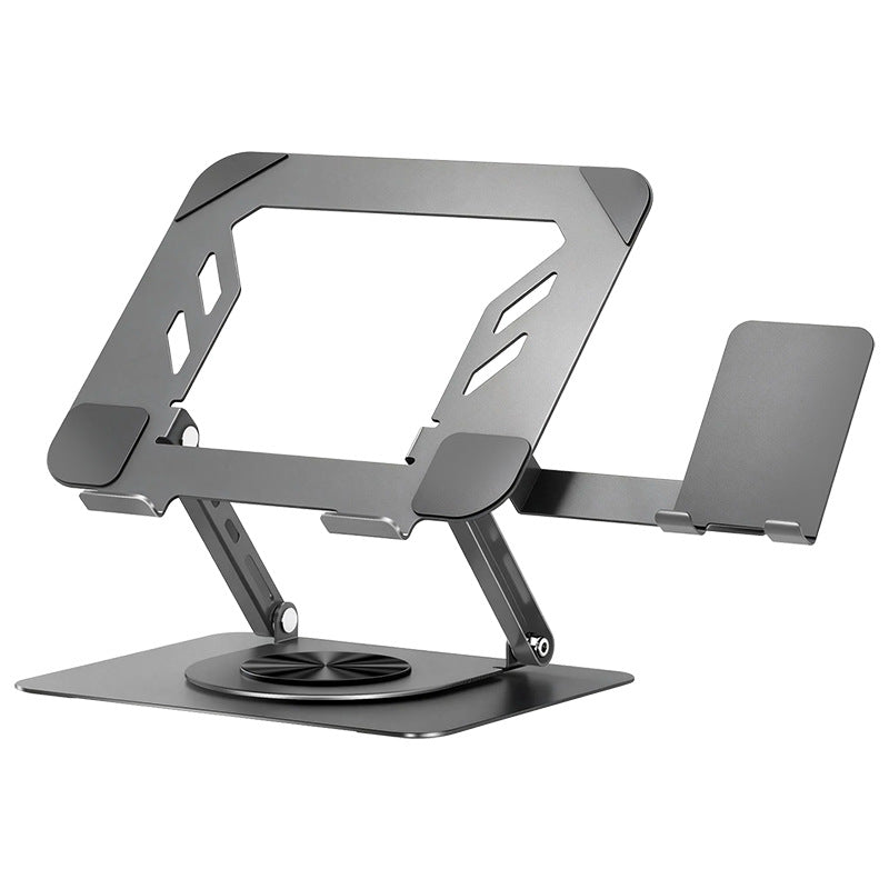 360-degree rotatable carbon steel laptop stand with phone holder, foldable, adjustable, and height-adjustable cooling rack - image 5