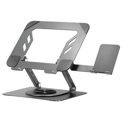 360-degree rotatable carbon steel laptop stand with phone holder, foldable, adjustable, and height-adjustable cooling rack - image 5