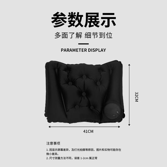 New Travel Essential for Airplanes: Portable Inflatable Lumbar Pillow with Press-Fill Design for Long-Distance Travel and Waist Support - image 2