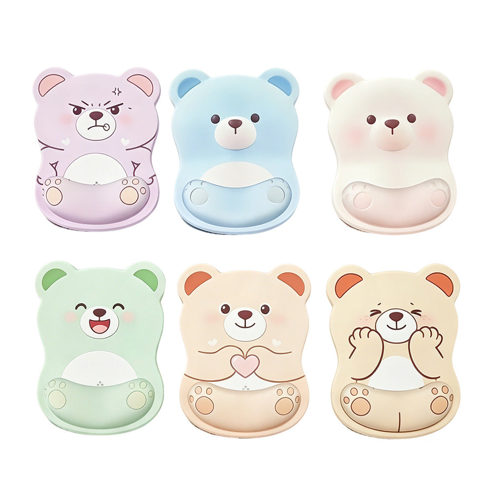 Customized Cartoon Bear Silicone Wrist Rest Mouse Pad 3D Non-Slip Office Gaming Wrist Pad Hand Rest Wrist Support - image 5