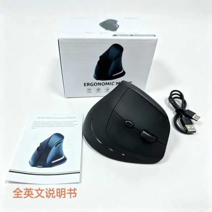 Vertical Ergonomic Wireless Mouse Bluetooth 2.4G Dual Mode Type-C Rechargeable RGB Illuminated Silent - image 5