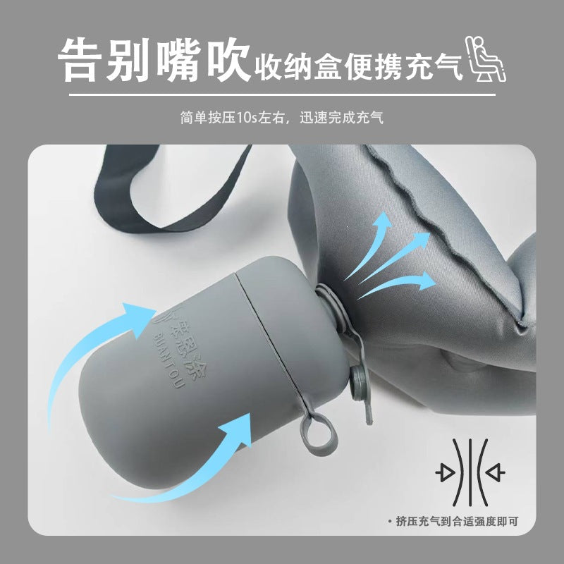Inflatable lumbar pillow, waist support, lumbar spine long pillow, portable foldable storage, press-type TPU inflatable backrest and neck pillow - image 2