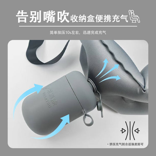 Inflatable lumbar pillow, waist support, lumbar spine long pillow, portable foldable storage, press-type TPU inflatable backrest and neck pillow - image 2