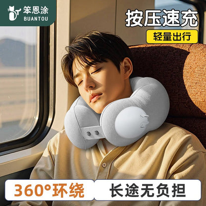 Inflatable lumbar pillow, waist support, lumbar spine long pillow, portable foldable storage, press-type TPU inflatable backrest and neck pillow - image 4