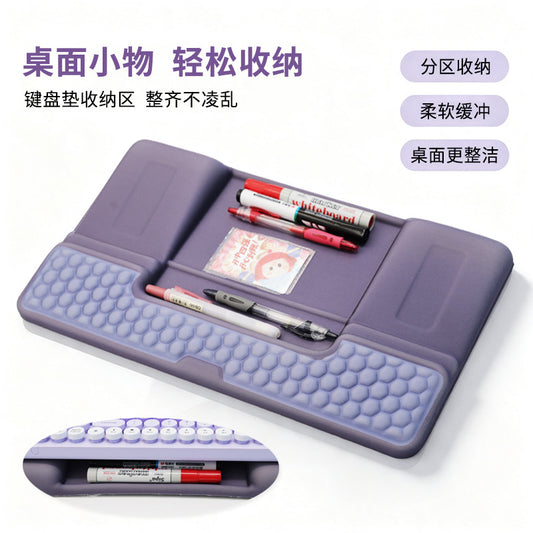 Highly attractive, foldable integrated wrist rest keyboard pad with small item storage slots, wholesale available with customizable logo designs - image 2