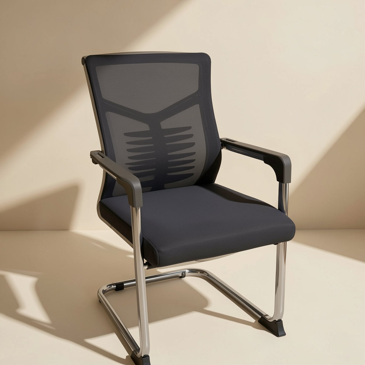 Arcseat curved office chair with metal framework, armrests, and backrest - view 2