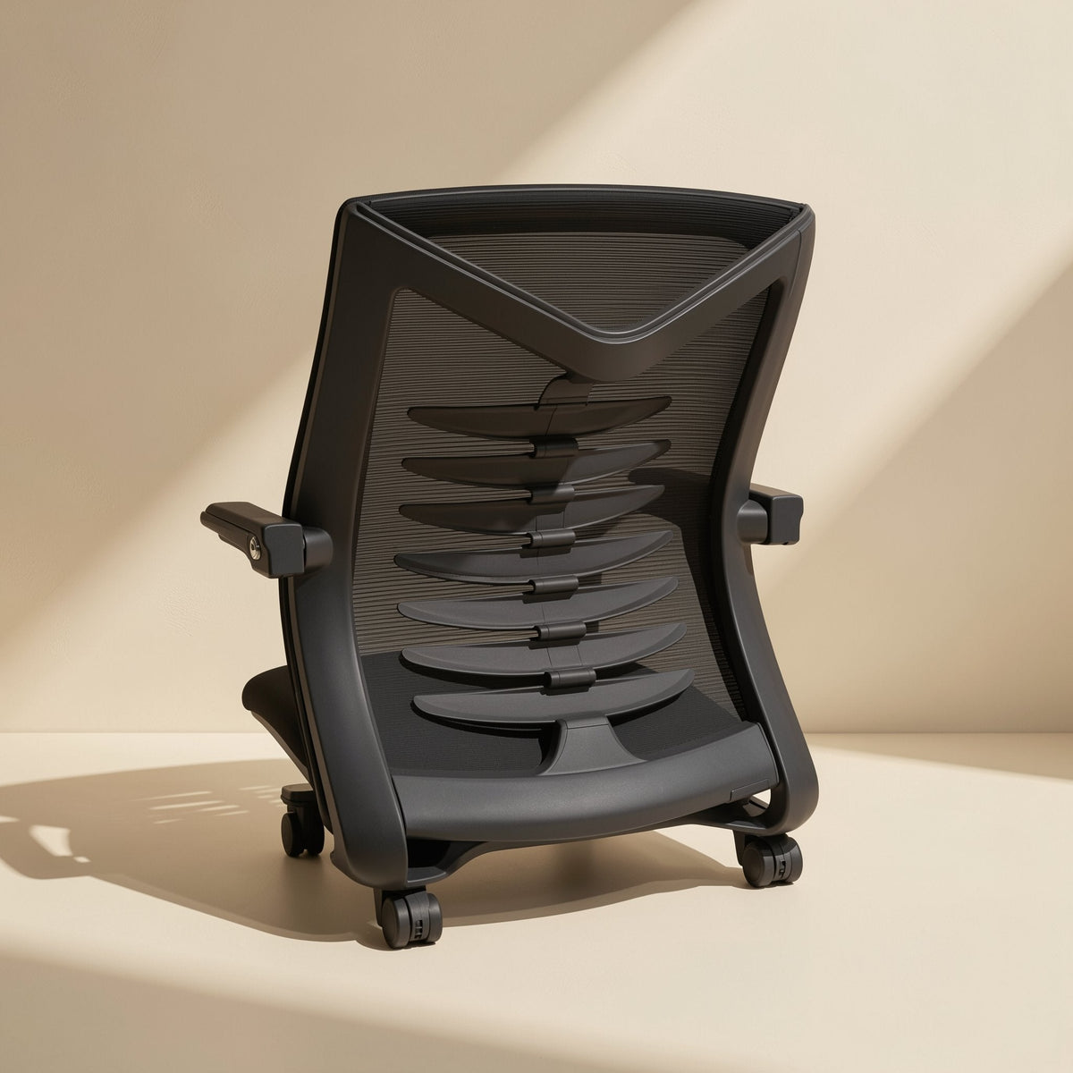 Arcseat curved office chair with metal framework, armrests, and backrest - view 4