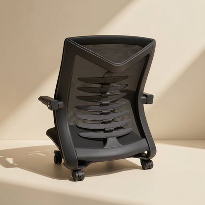 Arcseat curved office chair with metal framework, armrests, and backrest - view 4