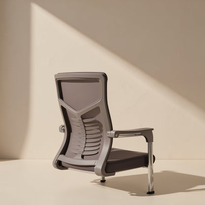 Arcseat curved office chair with metal framework, armrests, and backrest - view 5