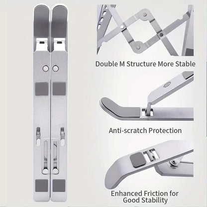 Laptop stand bracket desktop height-adjustable radiator foldable portable support suspended aluminum alloy - image 3
