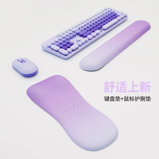 New extended ergonomic wrist rest for office and gaming computers, matching mouse and keyboard pad, simple gradient desk mat - image 1