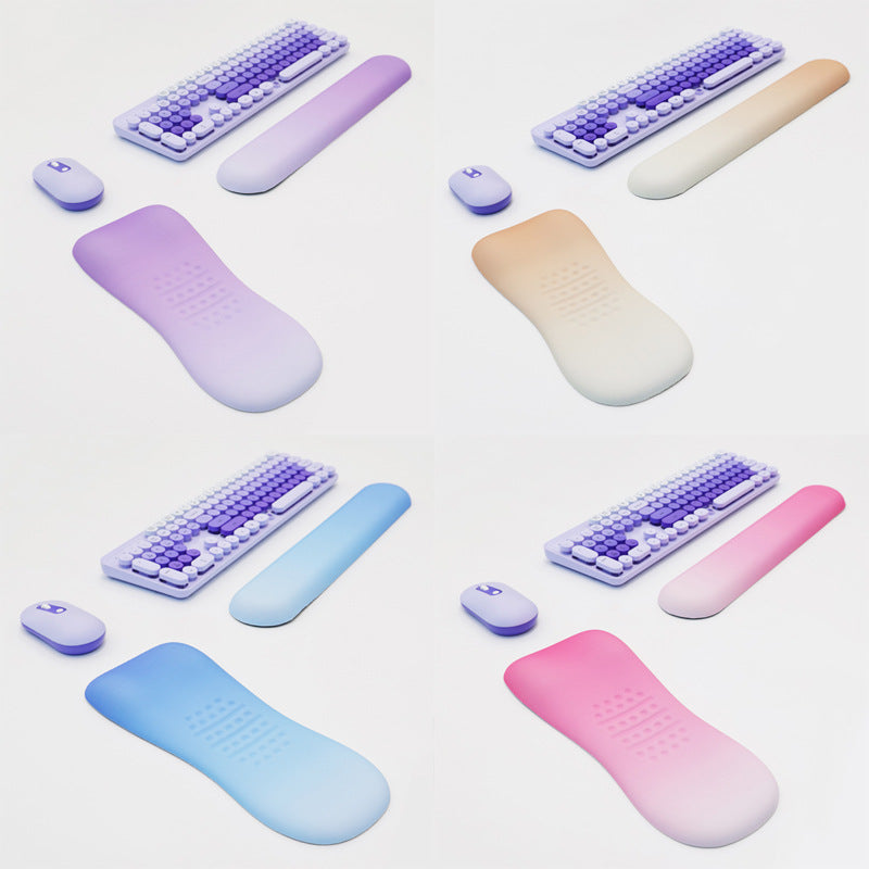 New extended ergonomic wrist rest for office and gaming computers, matching mouse and keyboard pad, simple gradient desk mat - image 5