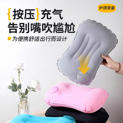 Rectangular inflatable pillow, portable travel inflatable lumbar support pillow, outdoor lumbar cushion, flocked press-inflatable pillow - image 4