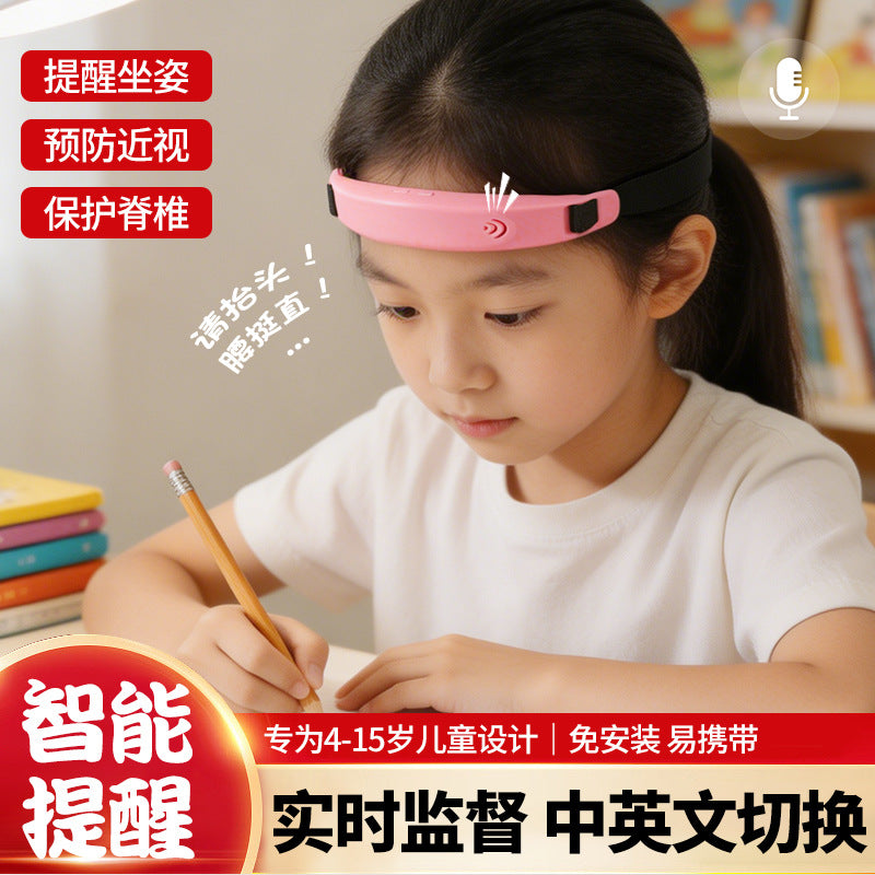 Smart posture corrector, head-mounted anti-slouching device, myopia prevention corrector, posture reminder for students - image 1