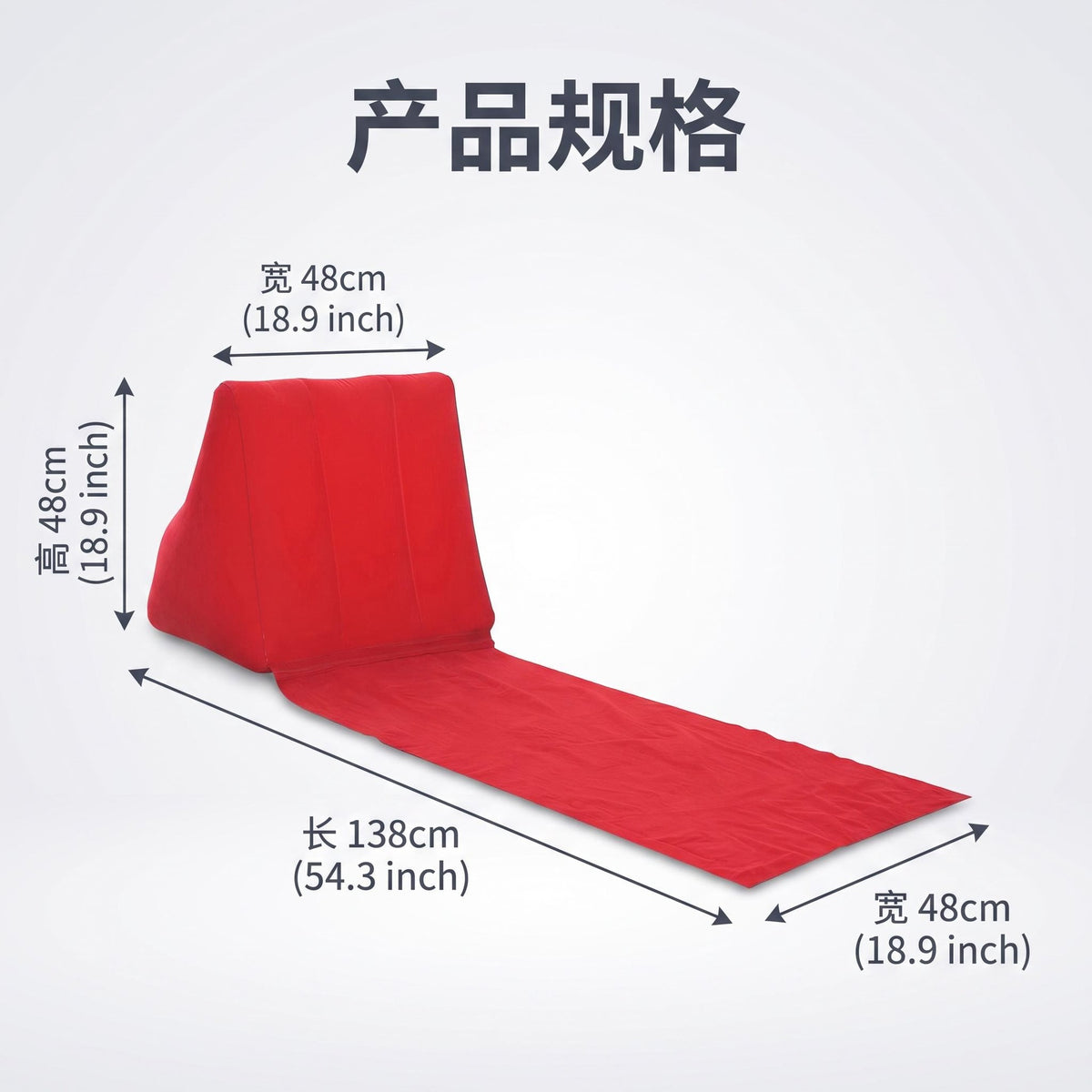 Manufacturer's PVC flocked triangular cushion, portable travel inflatable lumbar support, outdoor beach seaside camping inflatable cushion - image 3