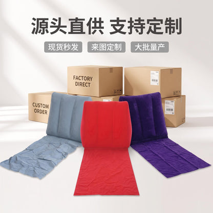 Manufacturer's PVC flocked triangular cushion, portable travel inflatable lumbar support, outdoor beach seaside camping inflatable cushion - image 4