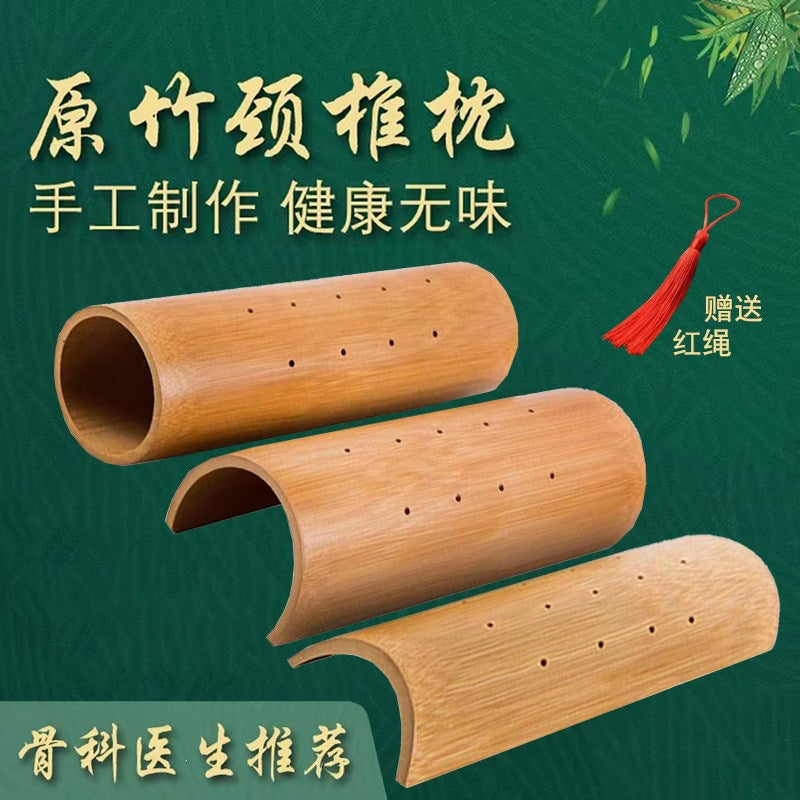 Hard pillow, bamboo pillow, shape-repairing pillow, stretching and traction correction special neck support pillow, semi-circular and full-circular cervical and - image 1