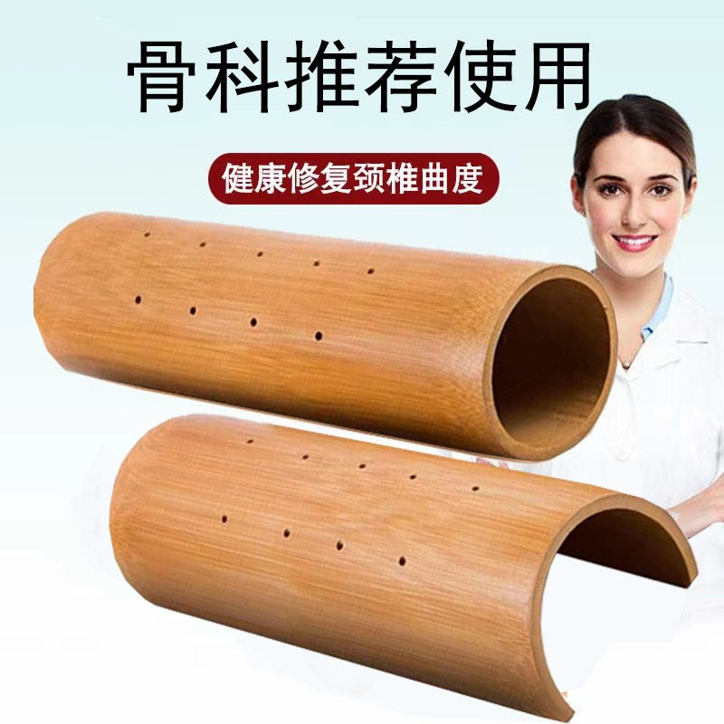 Hard pillow, bamboo pillow, shape-repairing pillow, stretching and traction correction special neck support pillow, semi-circular and full-circular cervical and - image 3