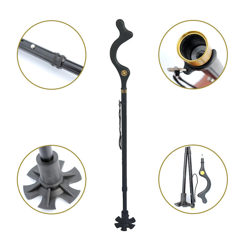 Posture Walking Stick Cane For Men And Women With Adjustable Heights Folding…