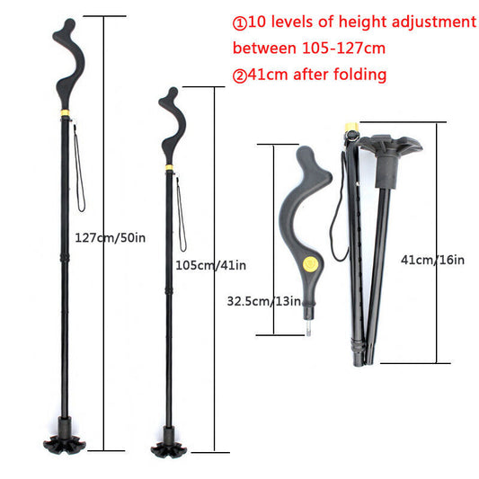 Posture Walking Stick Cane For Men And Women With Adjustable Heights Folding…